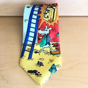 Alexander Italian Handmade SIlk Tie Comic Lupo Alberto Wolf
